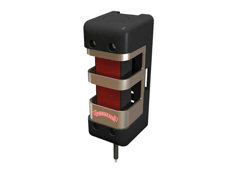 Photo eye safety sensor for commercial garage door systems, enhancing safety and automatic reversal features.