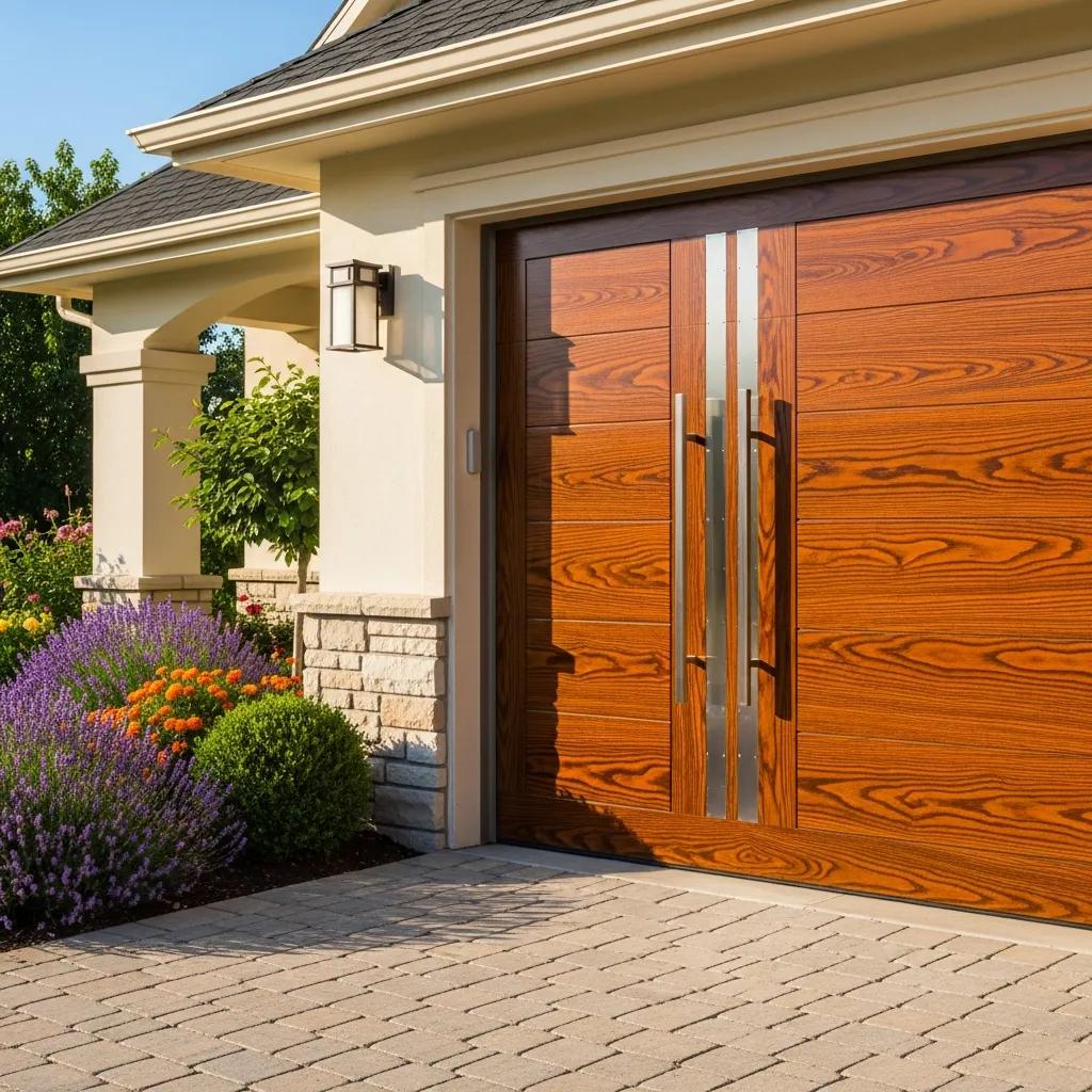 Custom garage door design enhancing home aesthetics with modern and rustic elements