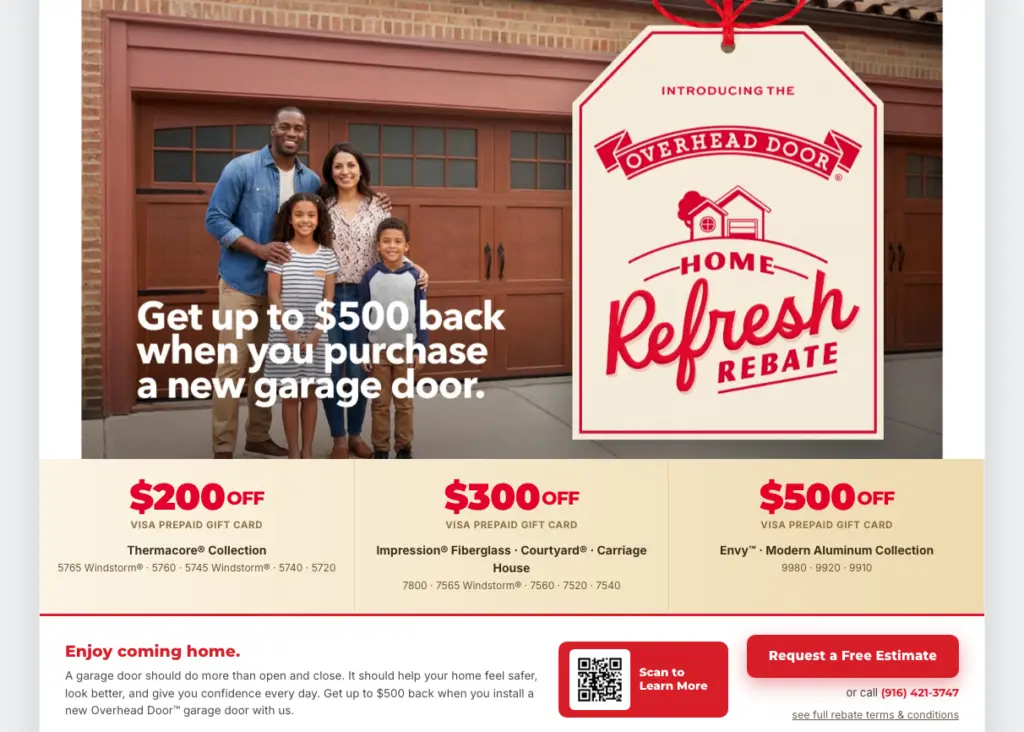 Get Up to $500 Back on a New Garage Door This Summer